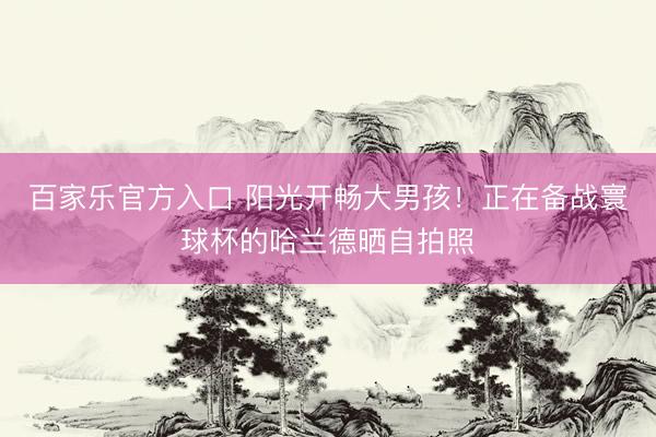 百家乐官方入口 阳光开畅大男孩！正在备战寰球杯的哈兰德晒自拍照