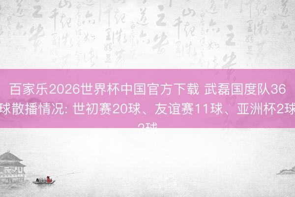 百家乐2026世界杯中国官方下载 武磊国度队36球散播情况: 世初赛20球、友谊赛11球、亚洲杯2球